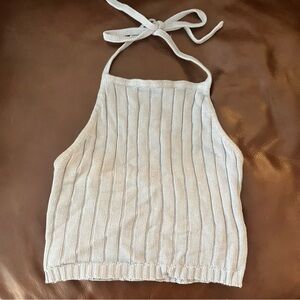 brandy melville light blue ribbed halter